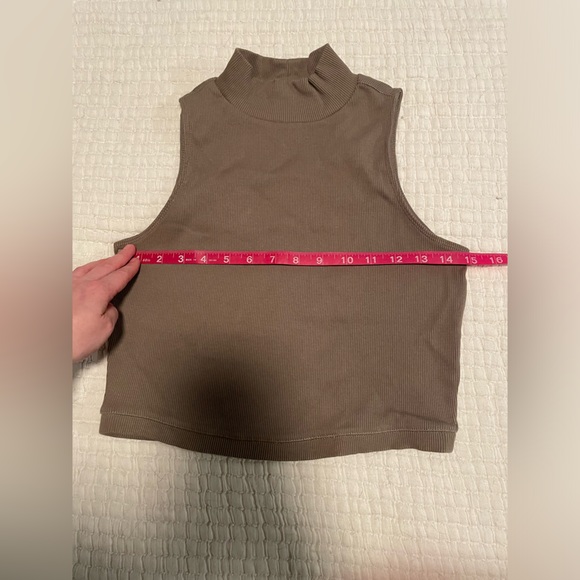 Everlane Ribbed Mock-neck Cropped Tank in Clay - Picture 6 of 6